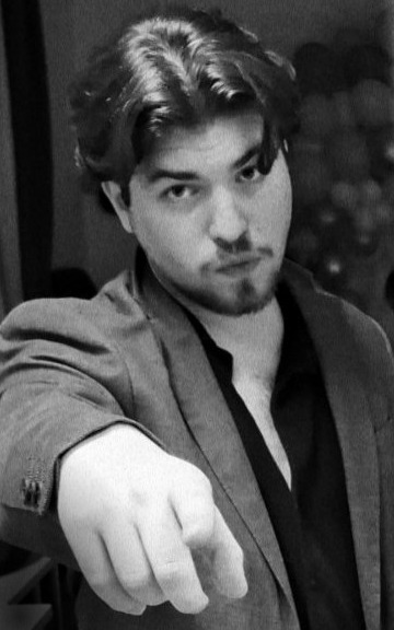Portrait pointing toward the camera