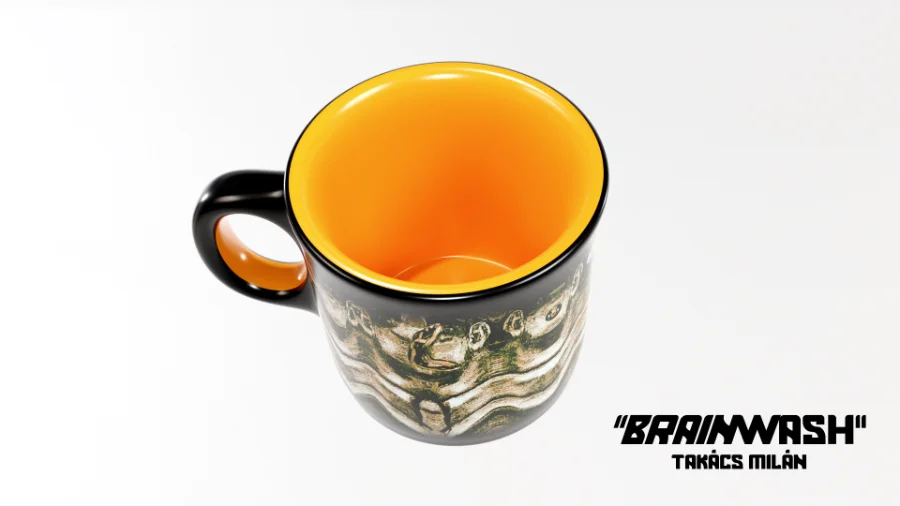 Brainwash x 3D: Experimental Glitch Art on a Custom Mug Mockup — 1