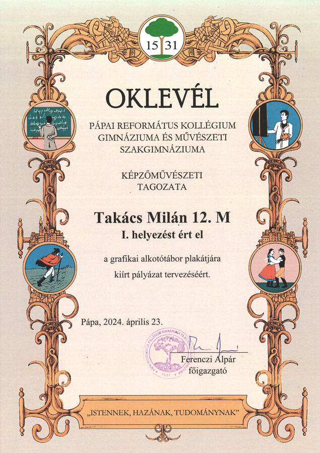 Oklevél - Első helyezett